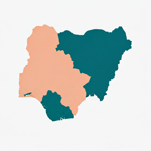 Modern stylized map of Nigeria and West Africa